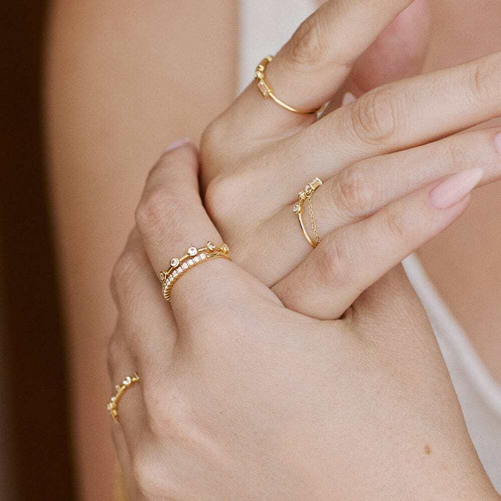 Daisy London Gold Estee Lalonde Fine Diamond And Sapphire Ring Stack Additional Image - 1