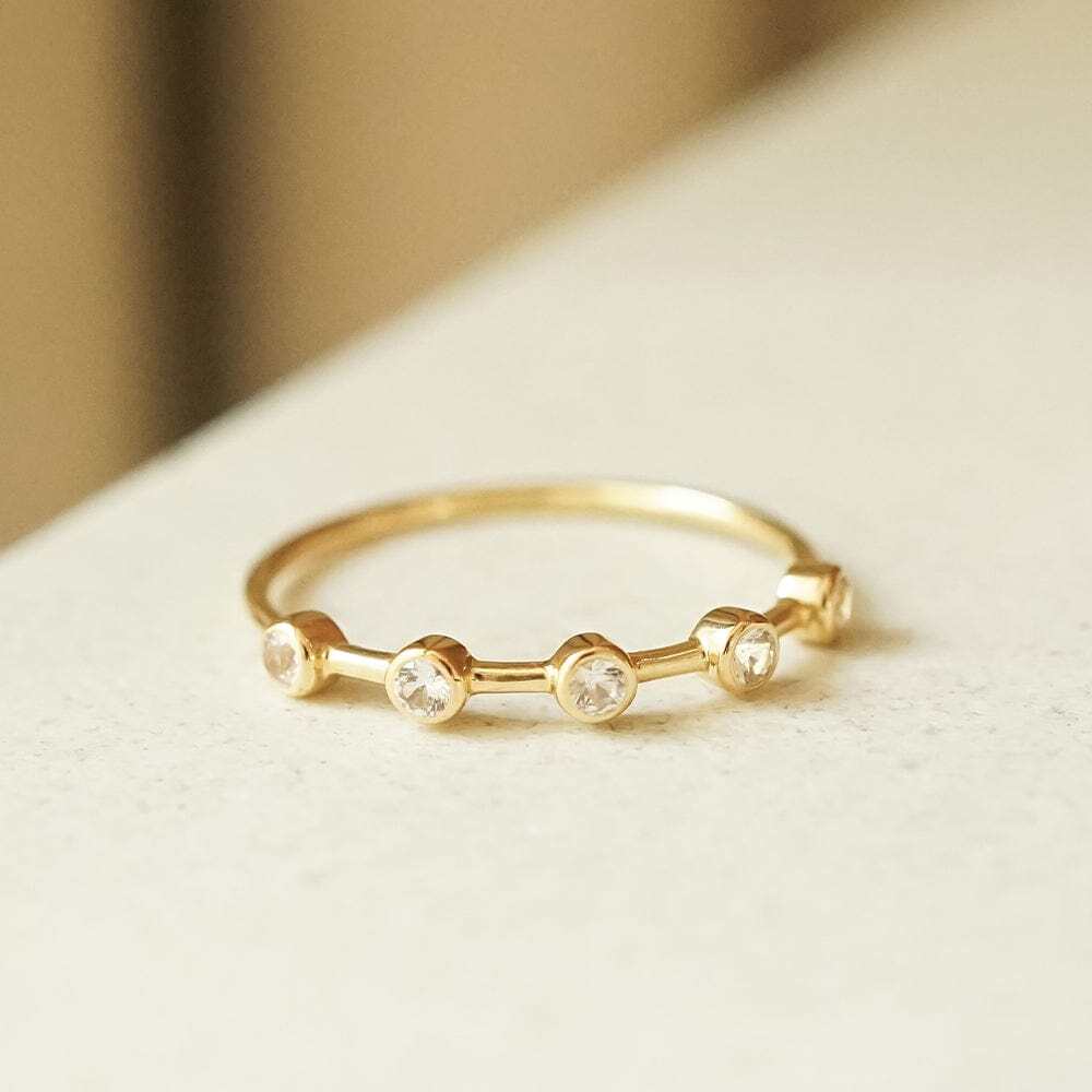 Daisy London Gold Estee Lalonde Fine Diamond And Sapphire Ring Stack Additional Image - 3