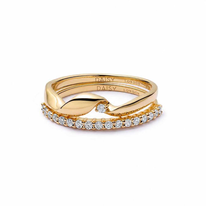 Daisy London Gold Estee Lalonde Fine Diamond Ring Stack