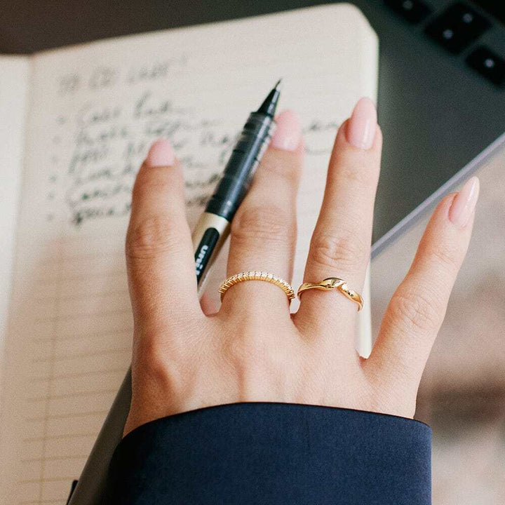 Daisy London Gold Estee Lalonde Fine Diamond Ring Stack Additional Image - 1