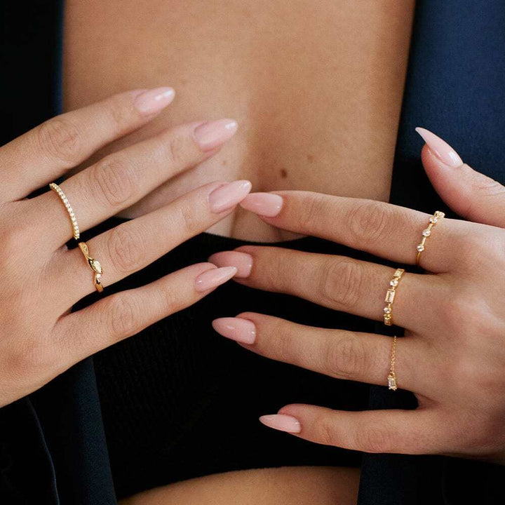 Daisy London Gold Estee Lalonde Fine Diamond Ring Stack Additional Image - 3