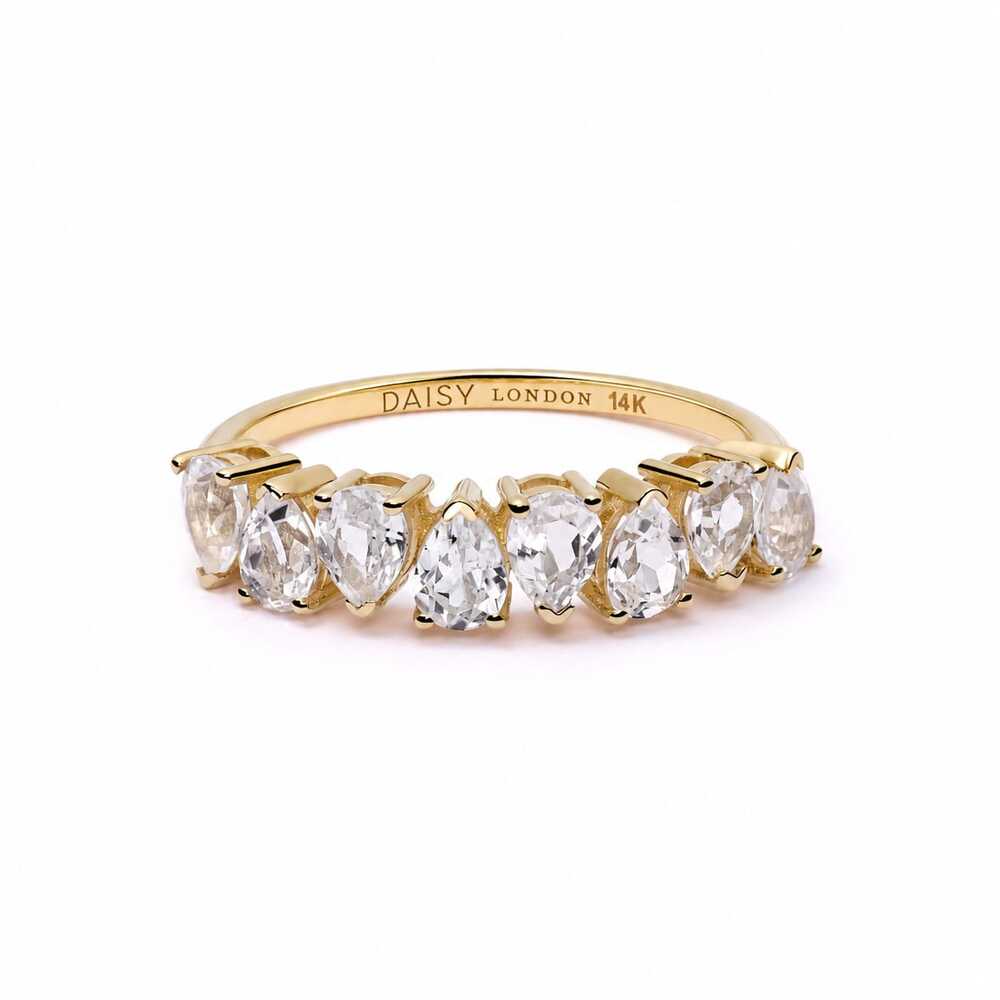 Daisy London Gold Estee Lalonde Fine Pear Sapphire Ring