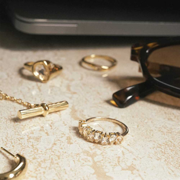 Daisy London Gold Estee Lalonde Fine Pear Sapphire Ring Additional Image - 4