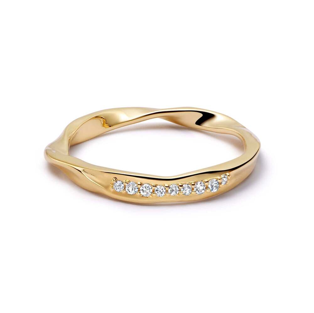 Daisy London Gold Estee Lalonde Fine Wavy Pave Ring