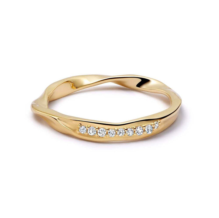 Daisy London Gold Estee Lalonde Fine Wavy Pave Ring