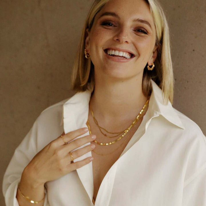 Daisy London Gold Estee Lalonde Parallel Snake Chain Necklace - MococoDaisy London3ELN26_GPNecklaces