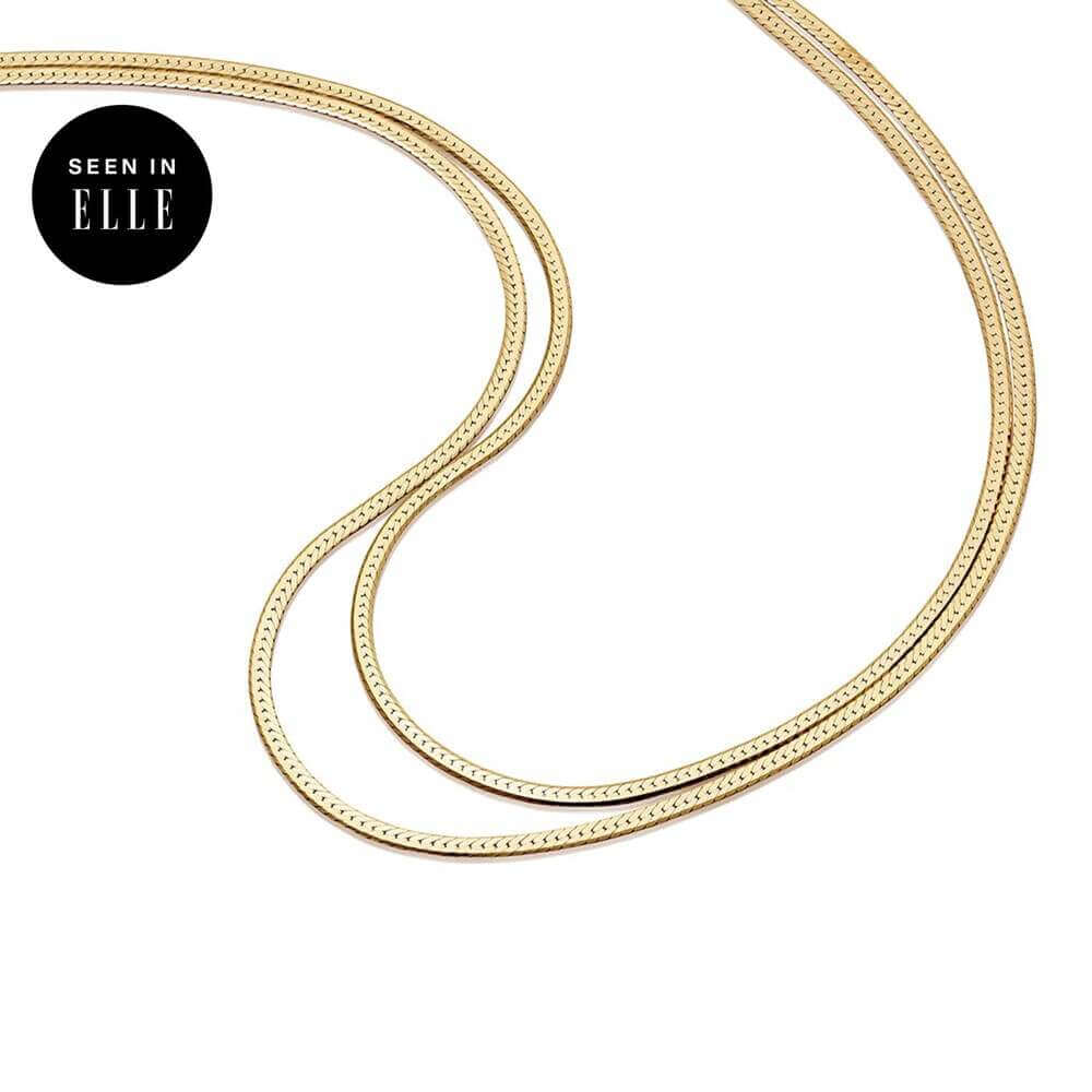 Daisy London Gold Estee Lalonde Parallel Snake Chain Necklace - MococoDaisy London3ELN26_GPNecklaces