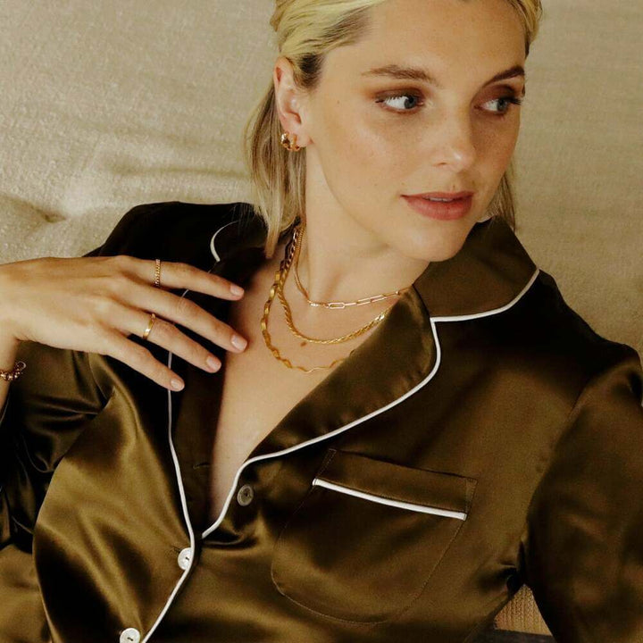 Daisy London Gold Estee Lalonde Wavy Snake Chain Necklace - MococoDaisy London3ELN27_GPNecklaces