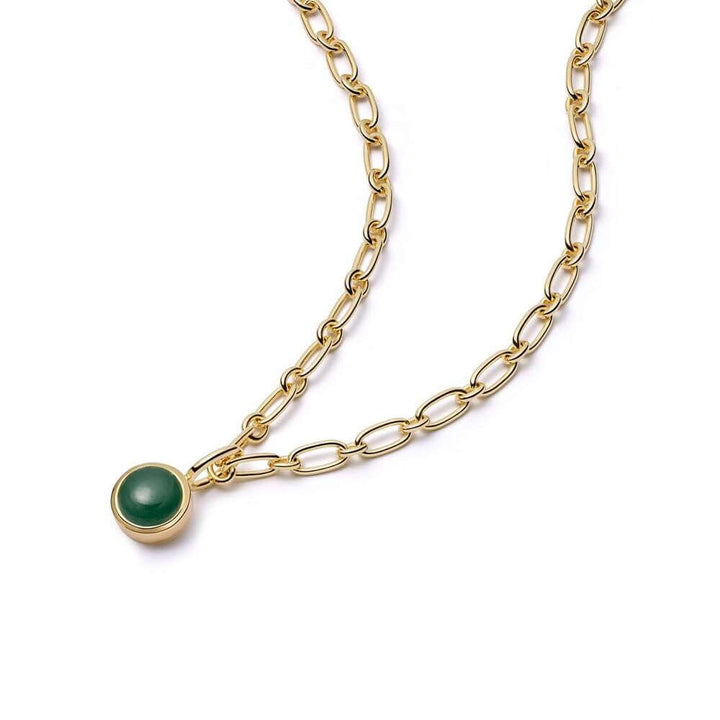 Daisy London Gold Green Aventurine Chunky Healing Stone Necklace - MococoDaisy LondonHN5001_GPNecklaces