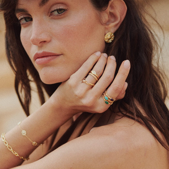 Daisy London Gold Healing Stone Ring - MococoDaisy LondonHR4003_GP_XS5056104134702Rings