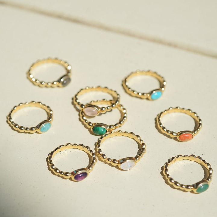 Daisy London Gold Healing Stone Ring - MococoDaisy LondonHR4003_GP_XS5056104134702Rings