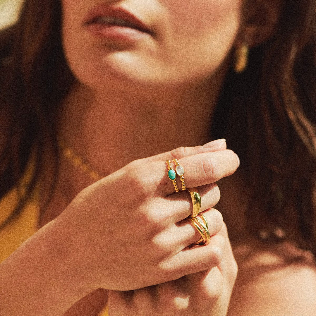 Daisy London Gold Healing Stone Ring - MococoDaisy LondonHR4003_GP_XS5056104134702Rings