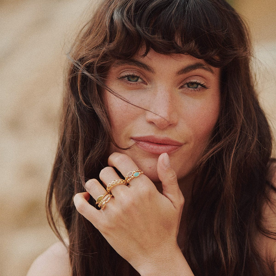 Daisy London Gold Healing Stone Ring - MococoDaisy LondonHR4003_GP_XS5056104134702Rings