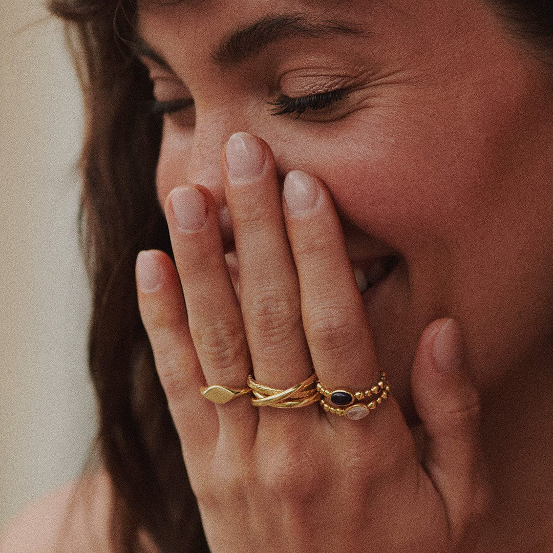 Daisy London Gold Healing Stone Ring - MococoDaisy LondonHR4003_GP_XS5056104134702Rings