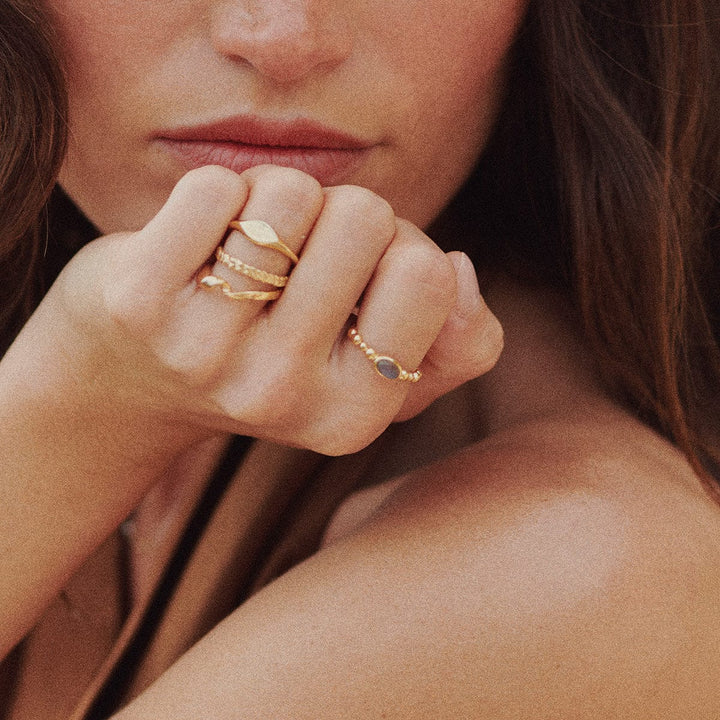 Daisy London Gold Healing Stone Ring - MococoDaisy LondonHR4003_GP_XS5056104134702Rings