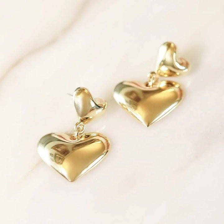 Daisy London Gold Heart Drop Earrings - MococoDaisy LondonHTE01_GP5056104126691Earrings