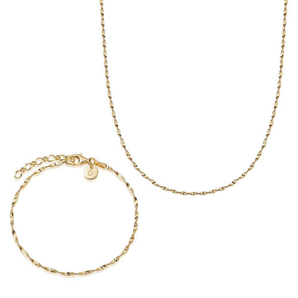 Daisy London Gold Helix Twisted Chain Layering Set - MococoDaisy LondonGSET197_GPJewellery Sets