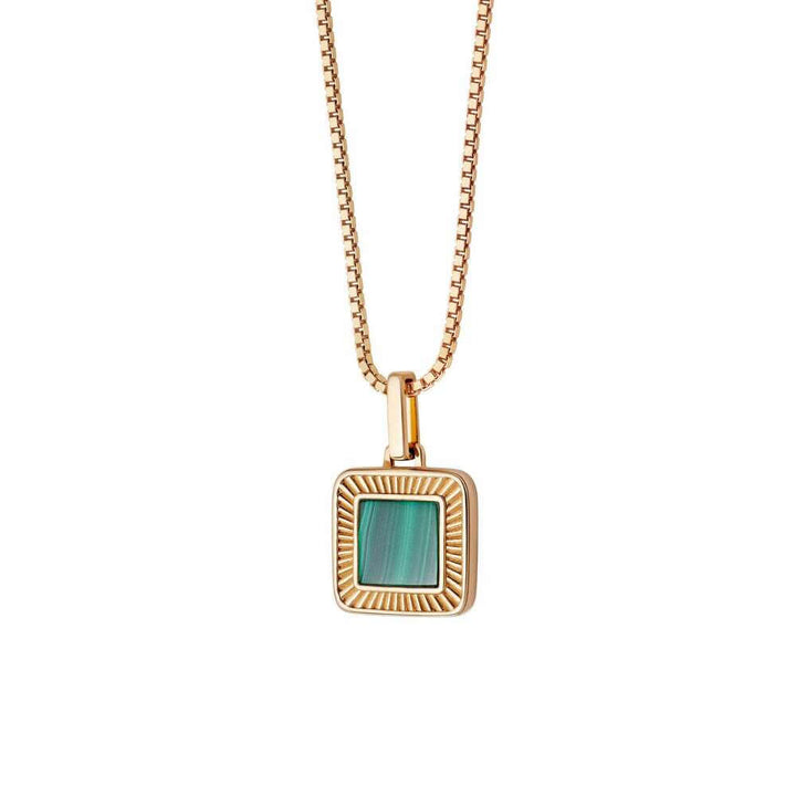 Daisy London Gold Malachite Palm Square Necklace - MococoDaisy LondonWN08_GPNecklaces