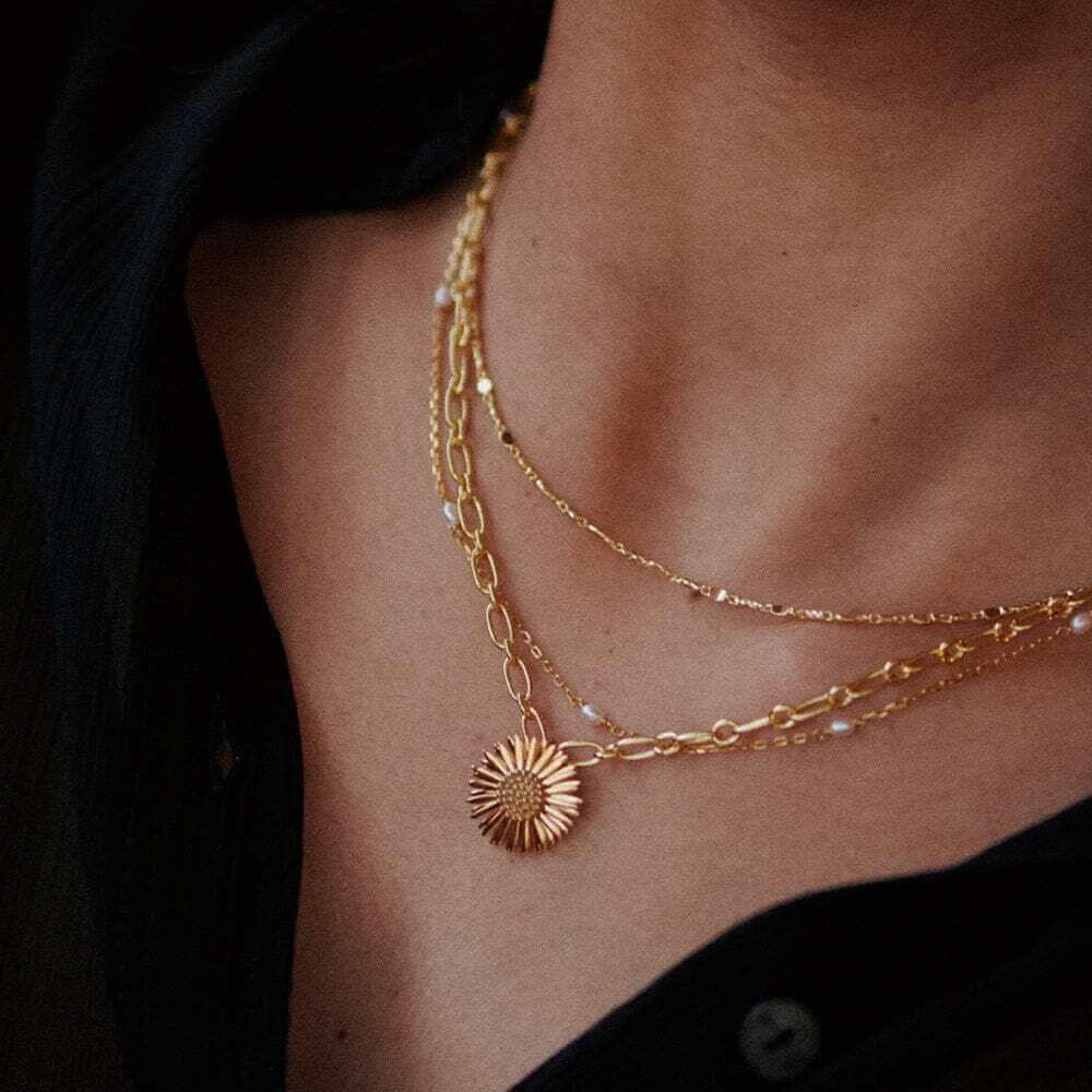 Daisy London Gold Michaelmas Daisy Necklace - MococoDaisy LondonN6122_GPNecklaces