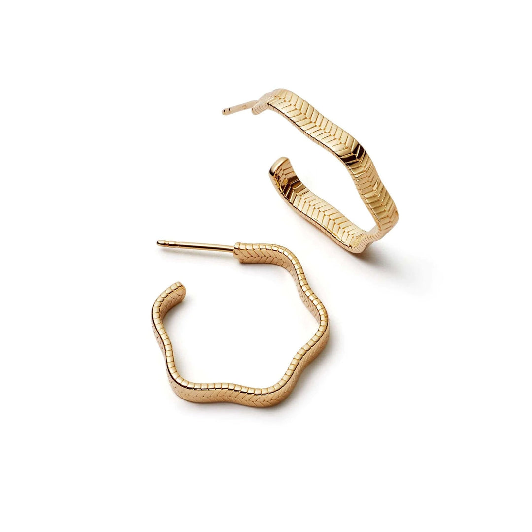Daisy London Gold Midi Wavy Snake Hoop Earrings - MococoDaisy LondonE3101_GP5056104123881Earrings