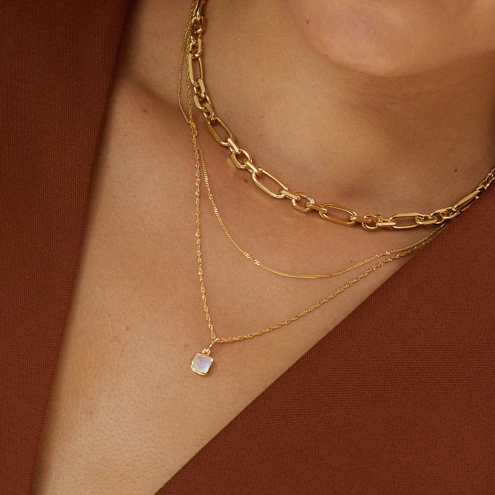 Daisy London Gold Moonstone June Birthstone Charm Necklace - MococoDaisy LondonBS18_GPNecklaces