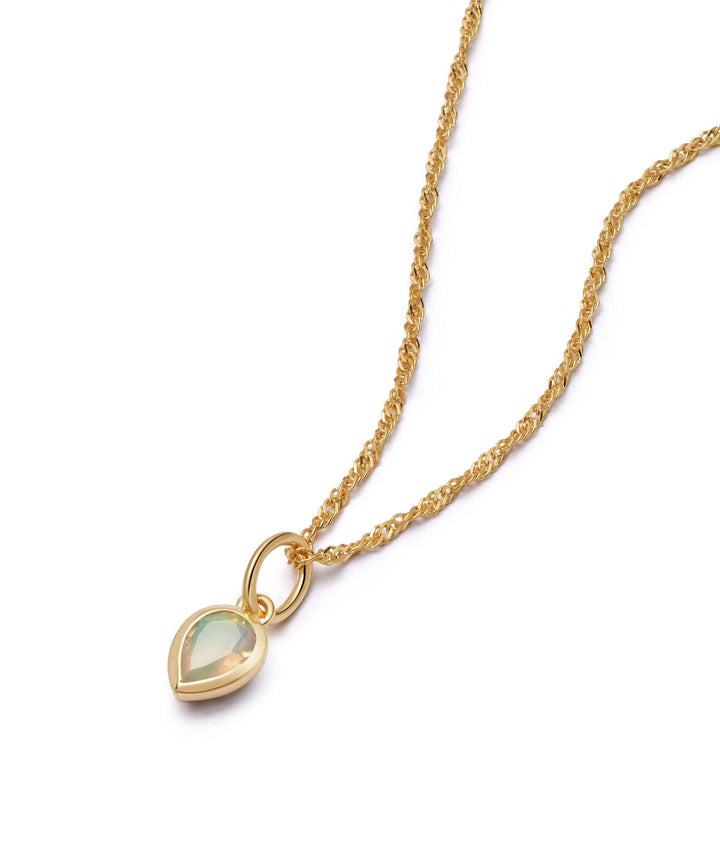 Daisy London Gold Opal October Birthstone Charm Necklace - MococoDaisy LondonBS22_GPNecklaces