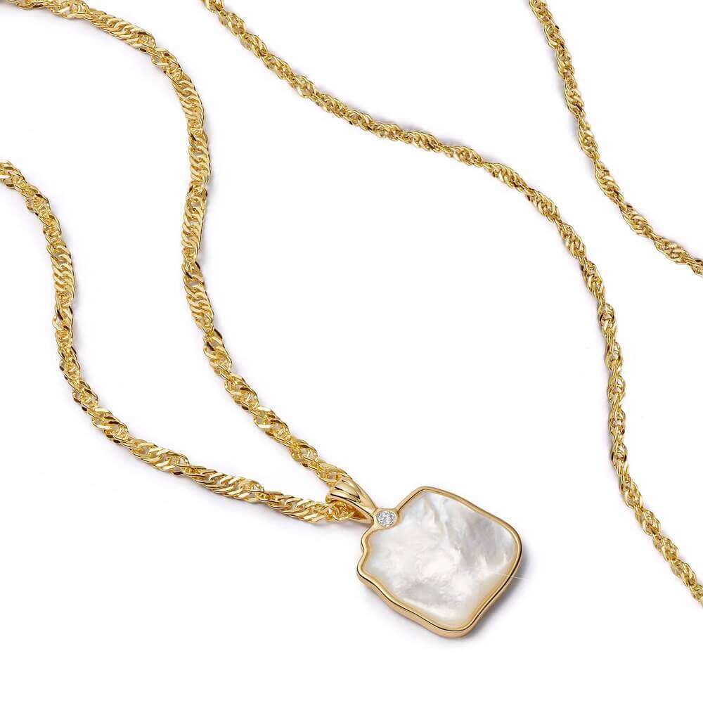 Daisy London Gold Organic Mother Of Pearl Necklace Layering Set - MococoDaisy LondonGSET170_GPJewellery Sets