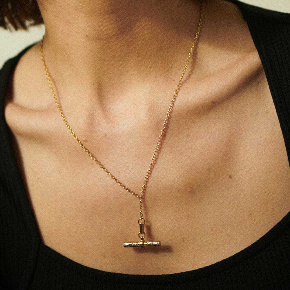Daisy London Gold Oyster T Bar Necklace - MococoDaisy LondonTN02_GPNecklaces