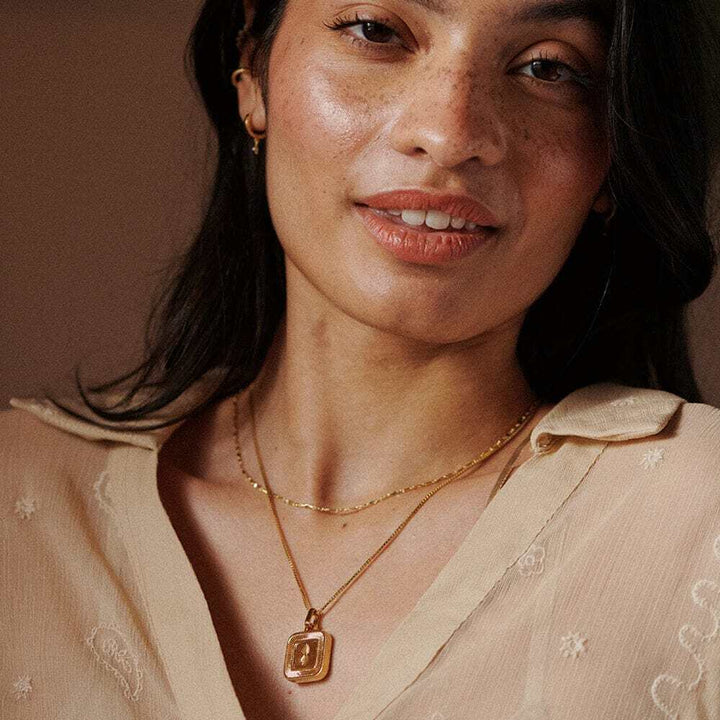 Daisy London Gold Palm Engraved Square Locket - MococoDaisy LondonLK02_GPNecklaces