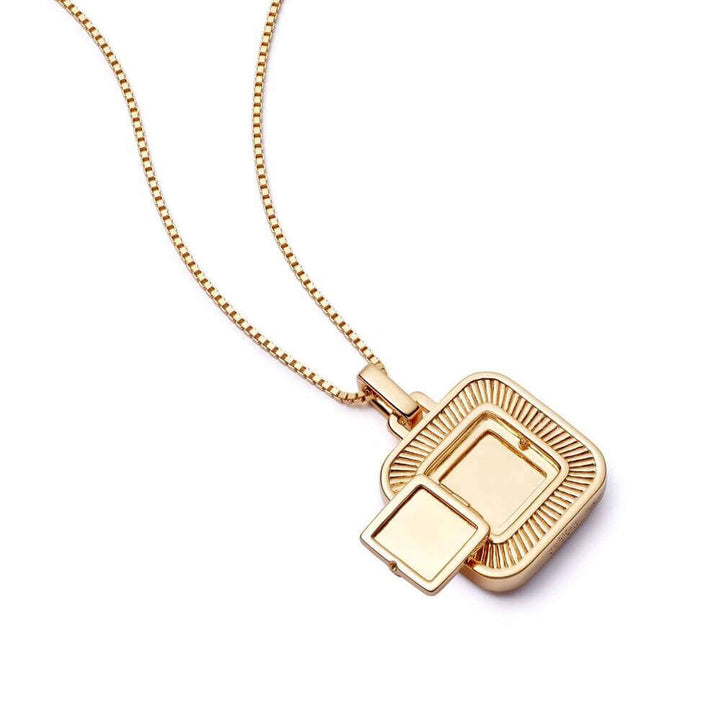Daisy London Gold Palm Engraved Square Locket - MococoDaisy LondonLK02_GPNecklaces