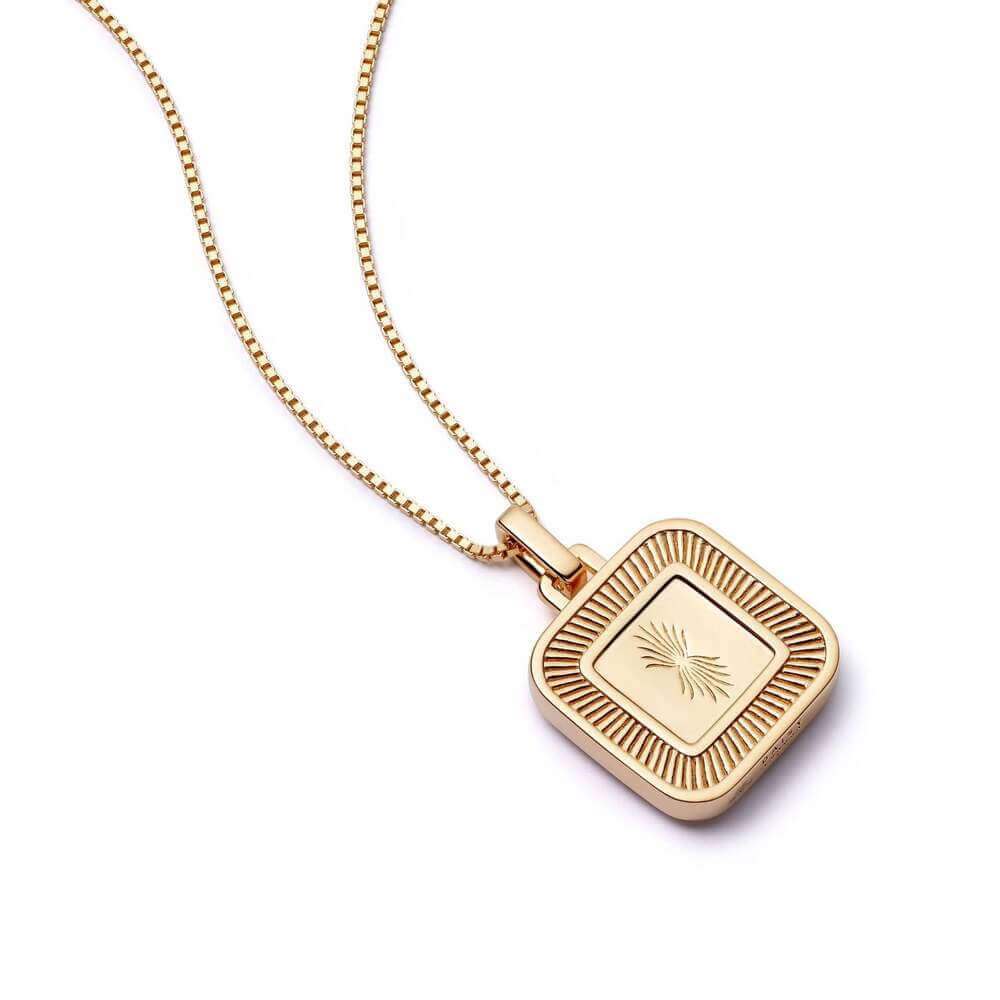 Daisy London Gold Palm Engraved Square Locket - MococoDaisy LondonLK02_GPNecklaces