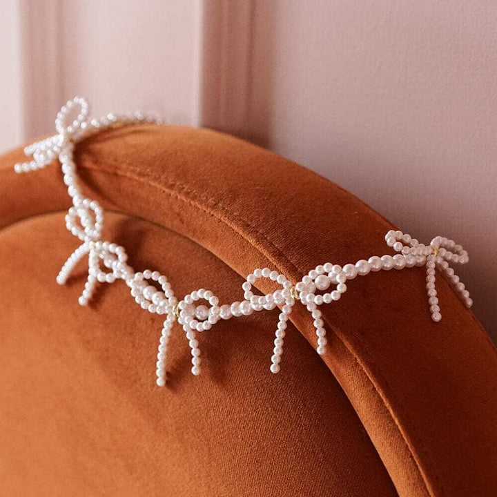 Daisy London Gold Pearl Bow Station Necklace - MococoDaisy LondonBPN03_GPNecklaces