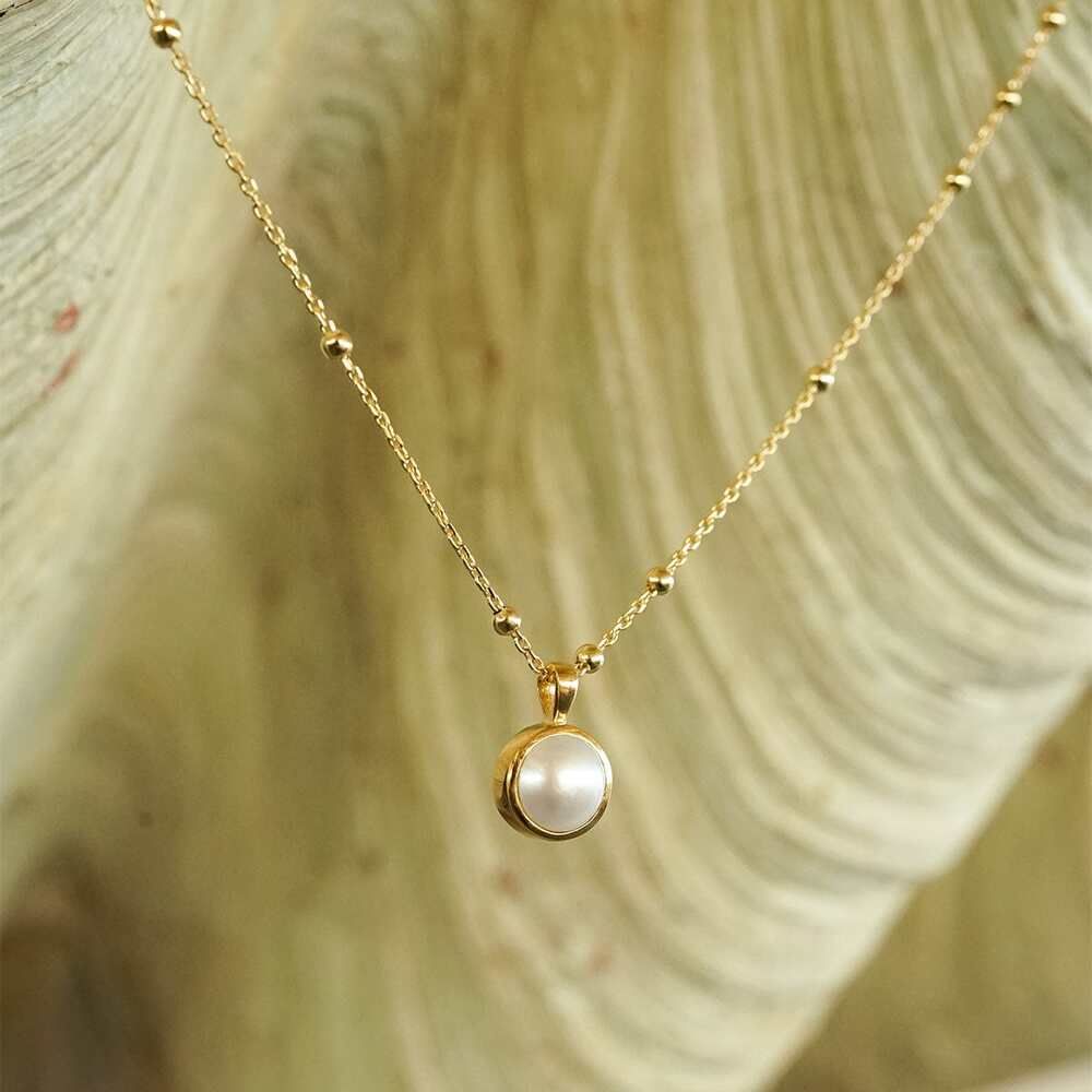 Daisy London Gold Pearl Healing Stone Necklace - MococoDaisy LondonASN02_GPNecklaces