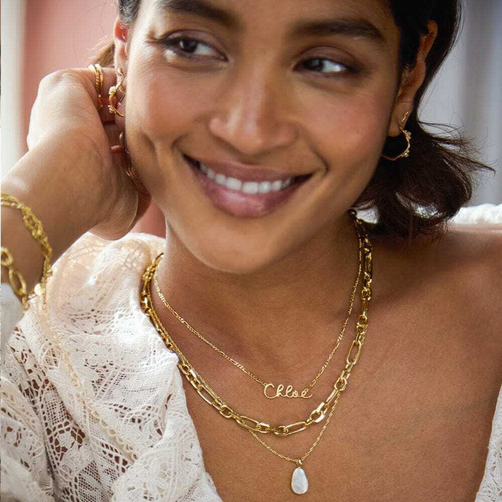 Daisy London Gold Personalised Script Name Necklace - MococoDaisy LondonNP009_GPNecklaces