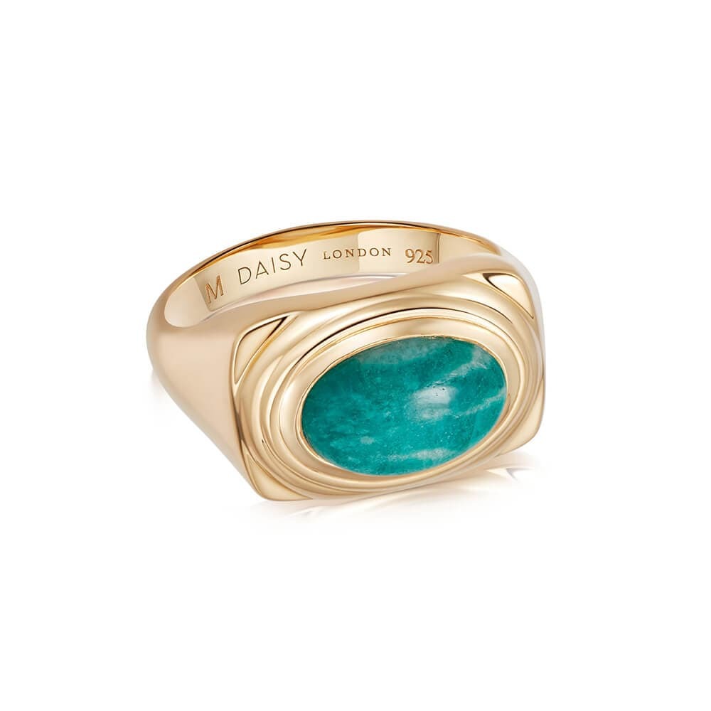 Daisy London Gold Plate Amazonite Bold Ring