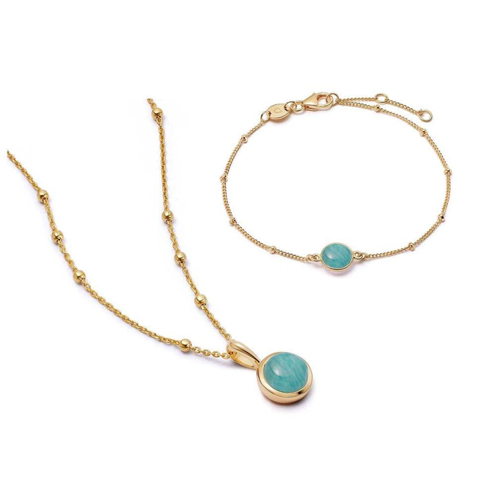 Daisy London Gold Plate Amazonite Layering Set