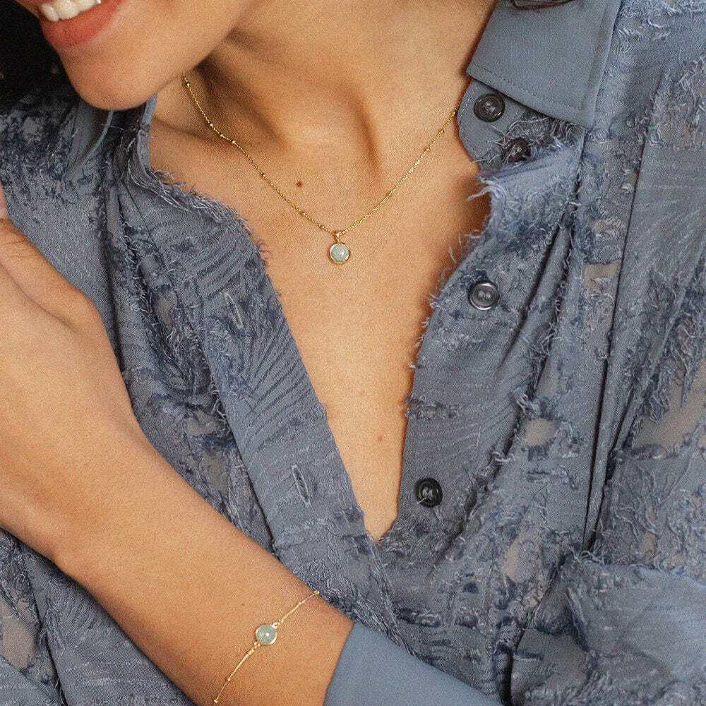 Daisy London Gold Plate Amazonite Layering Set Additional Image - 1