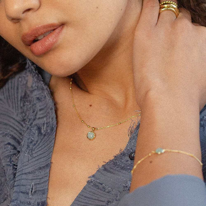 Daisy London Gold Plate Amazonite Layering Set Additional Image - 2