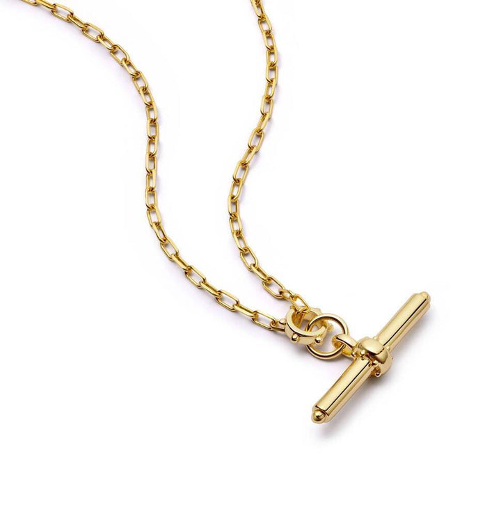 Daisy London Gold Plate Amulet T Bar Necklace