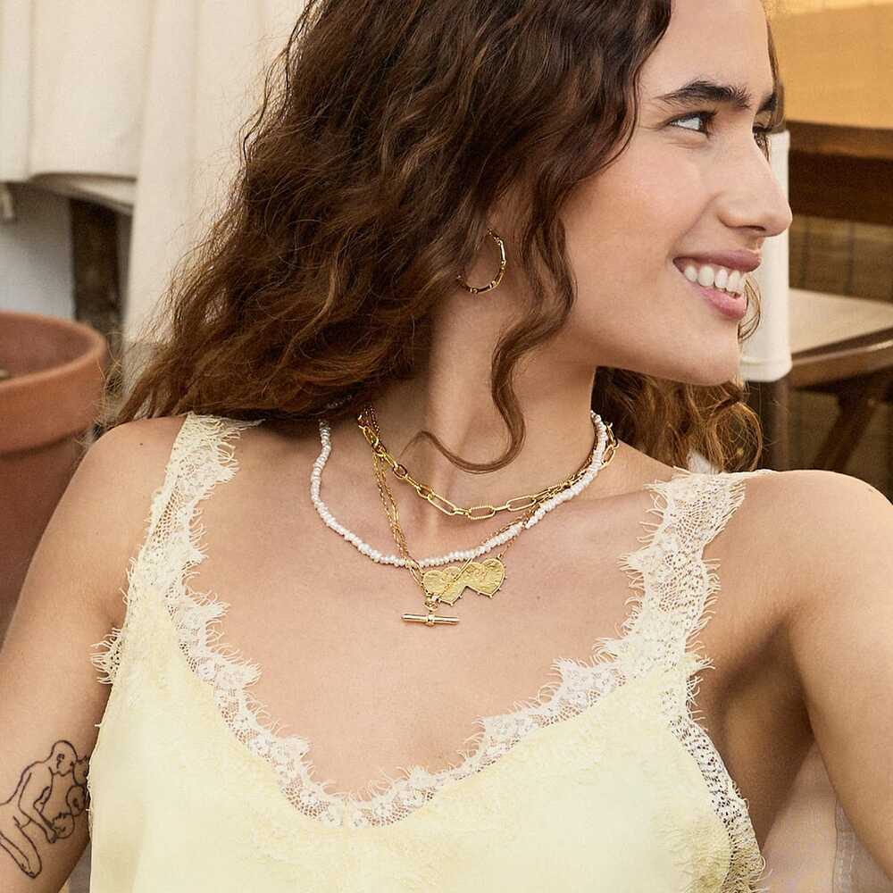 Daisy London Gold Plate Amulet T Bar Necklace Additional Image - 3