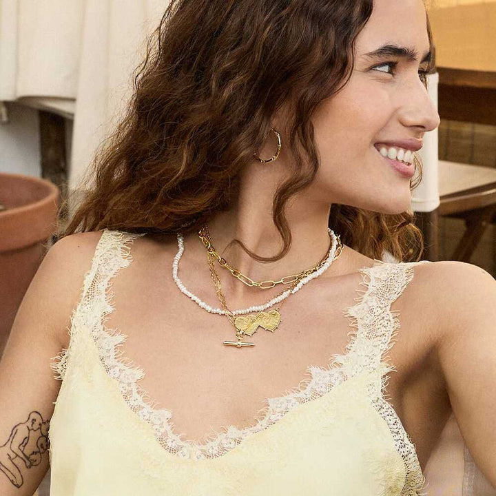 Daisy London Gold Plate Amulet T Bar Necklace Additional Image - 3