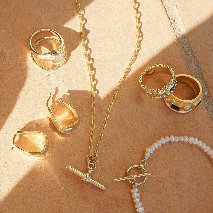 Daisy London Gold Plate Amulet T Bar Necklace Additional Image - 4