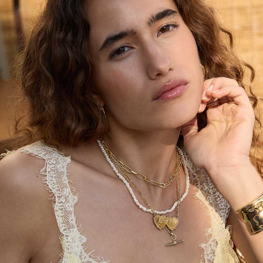 Daisy London Gold Plate Amulet T Bar Necklace Additional Image - 5