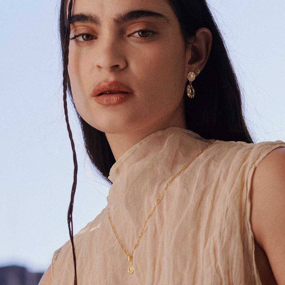 Daisy London Gold Plate Apollo Earrings &amp; Pendant Necklace Layering Set Additional Image - 5