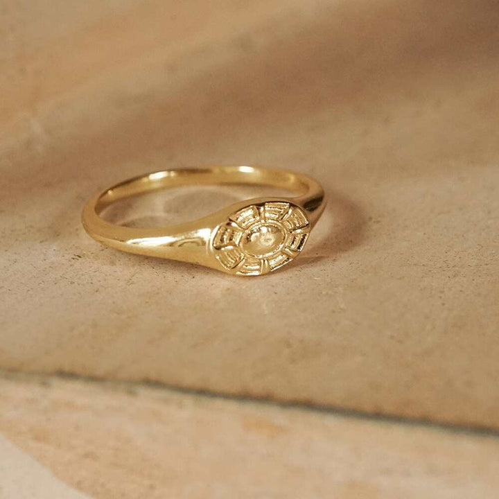 Daisy London Gold Plate Apollo Signet Ring Additional Image - 2