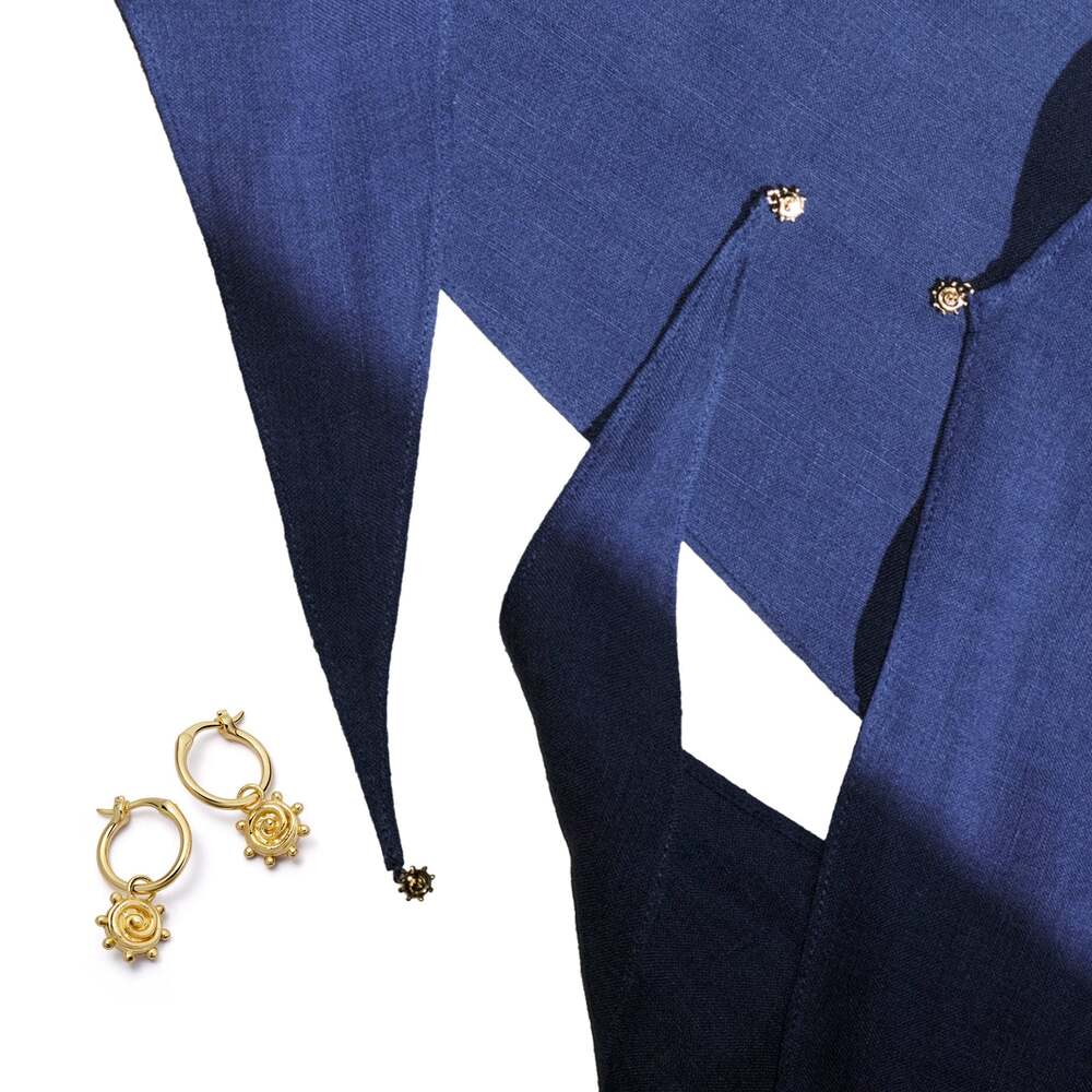 Daisy London Gold Plate Arkitaip Scarf &amp; Spiral Earrings Layering Set