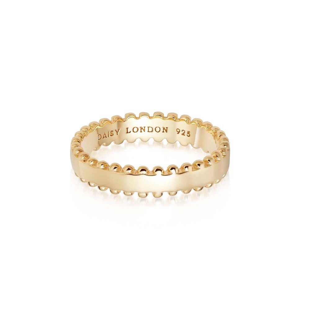 Daisy London Gold Plate Beaded Band Ring