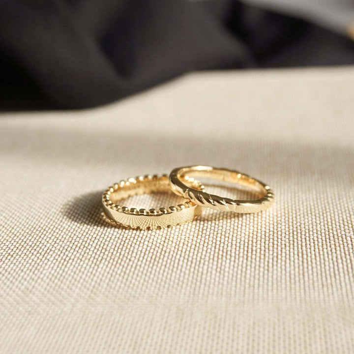 Daisy London Gold Plate Beaded Band Ring Additional Image - 2