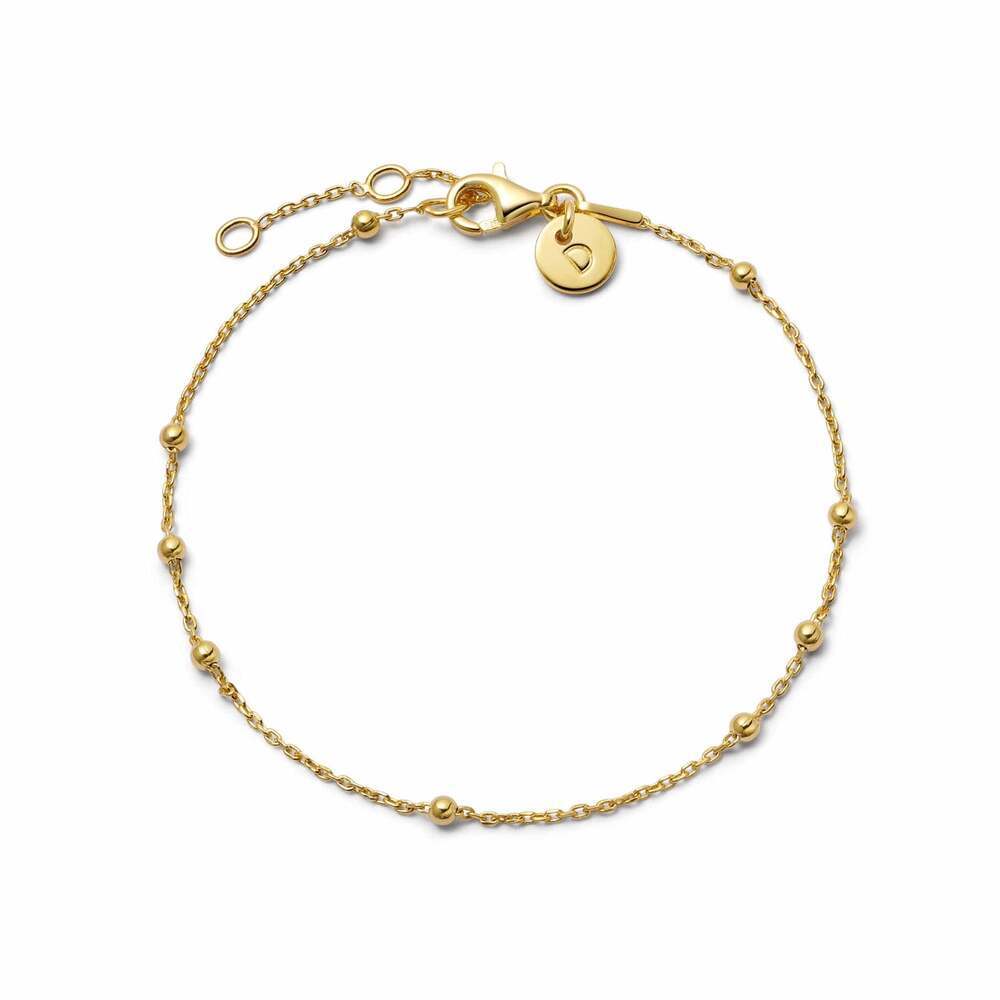Daisy London Gold Plate Beaded Layering Chain Bracelet
