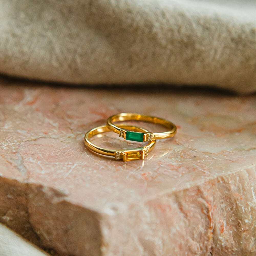 Daisy London Gold Plate Beloved Fine Citrine Band Ring Additional Image - 2